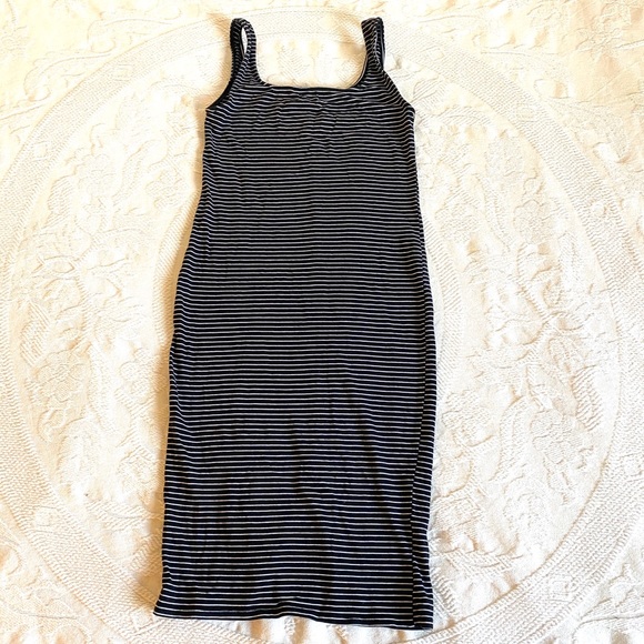 Like-New Bodycon Black & White Striped Dress - Picture 1 of 5